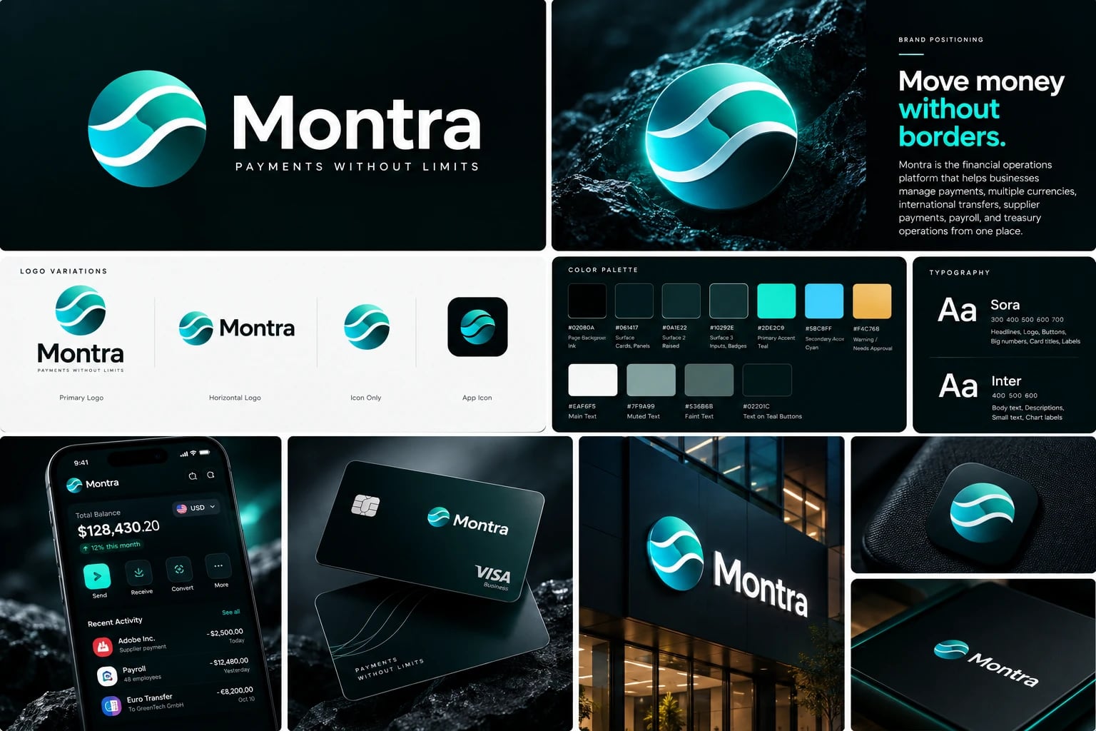 Montra Payments brand identity board