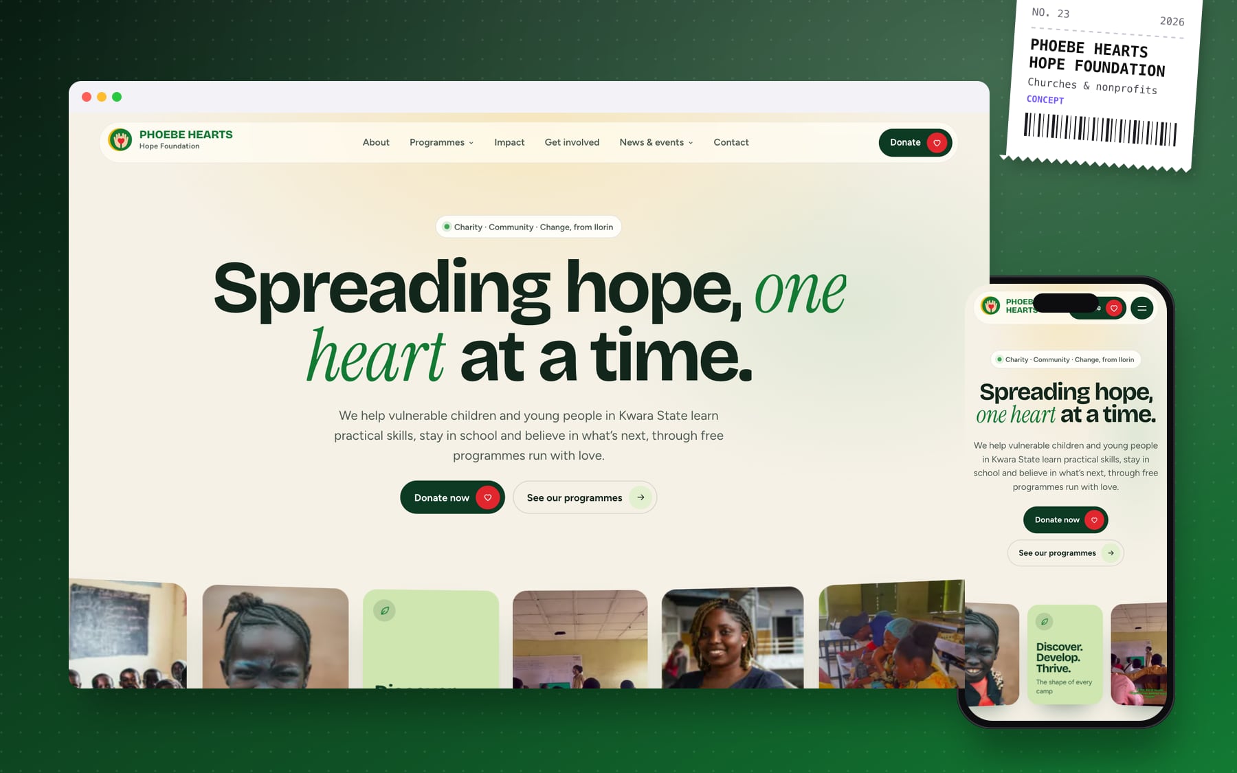 Phoebe Hearts Hope Foundation website